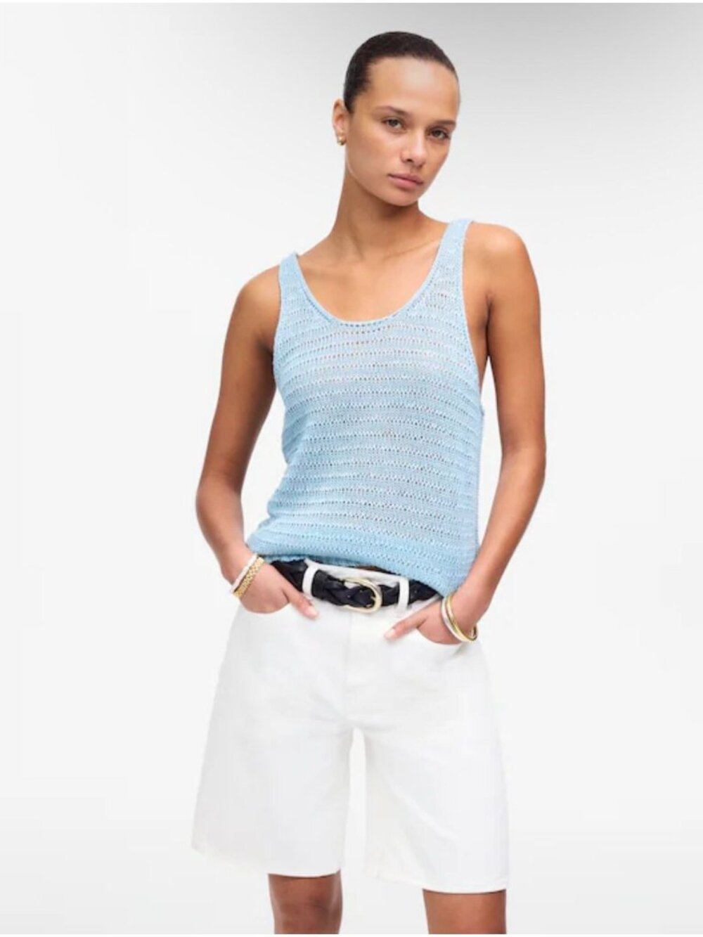 NWT Madewell White The 1997 Denim High Rise Bermuda Shorts - Size: 30